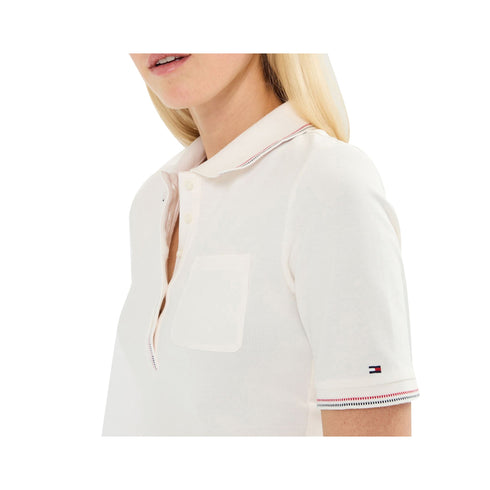 Tommy Hilfiger Polo Polo Donna slim bordi a contrasto Bianco A24 - TOMMY HILFIGERWW42130 - YBH - S - Francavilla Moda